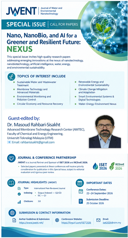 JWENT is pleased to serve as a Journal Partner & Sponsor of ISET 2026 & RCEnvE 2026 .